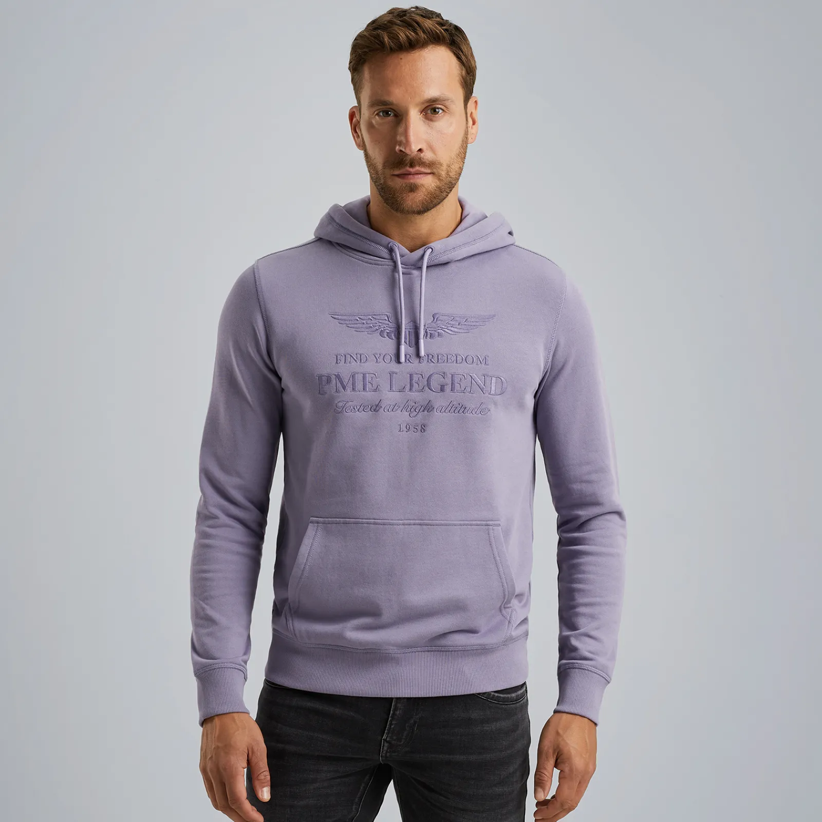 PME Legend Hoodie Met Artwork Paars Discount