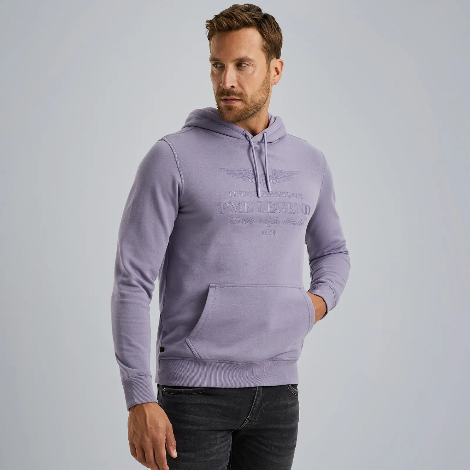 PME Legend Hoodie Met Artwork Paars Discount