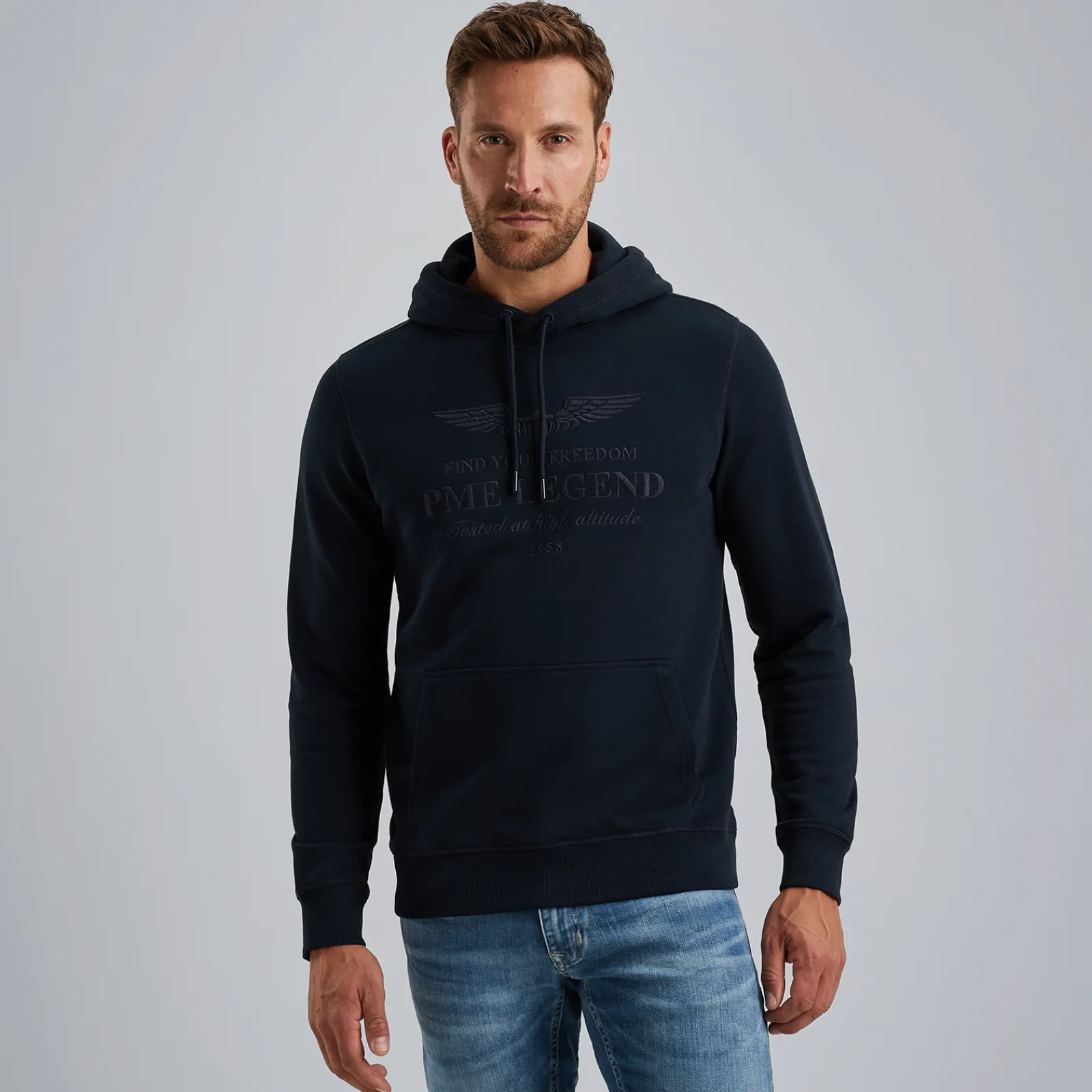PME Legend Hoodie Met Artwork Blauw Clearance