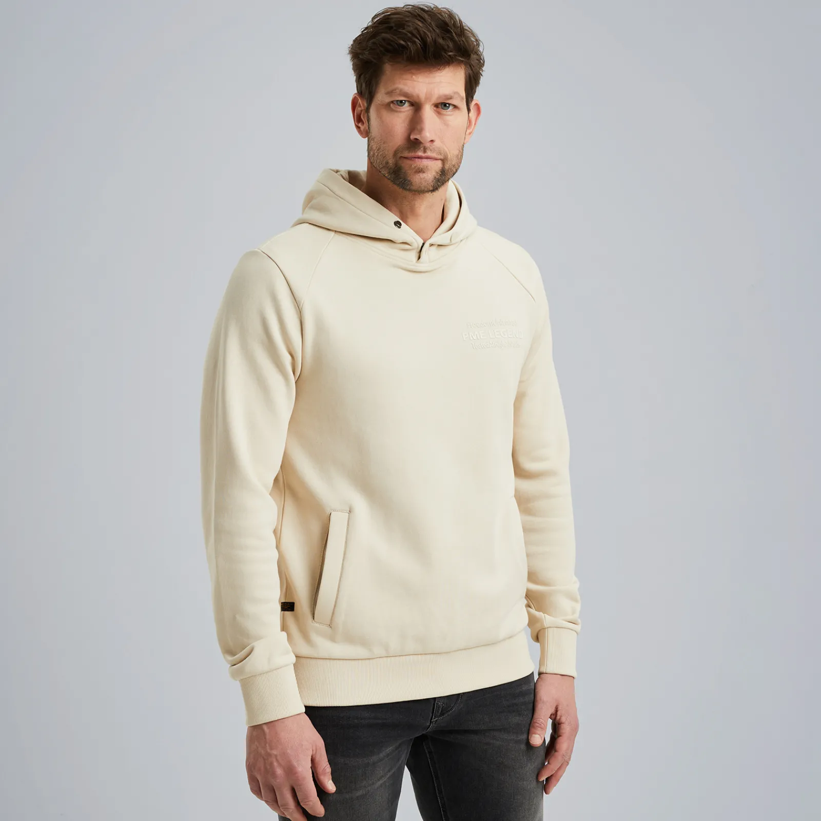 PME Legend Hoodie Van Terry Sweatstof Beige Hot