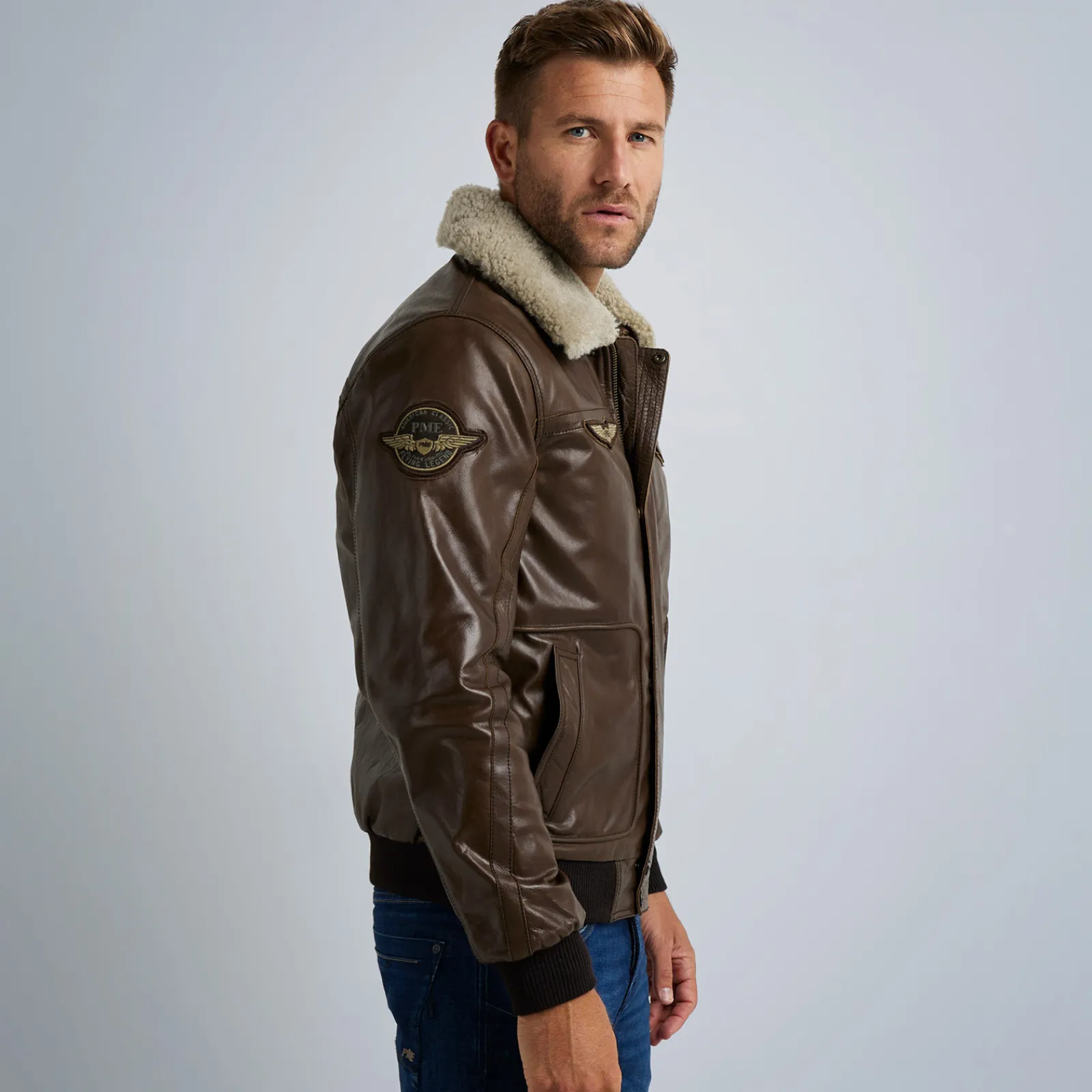 PME Legend Hudson Leren Jas Bruin Discount