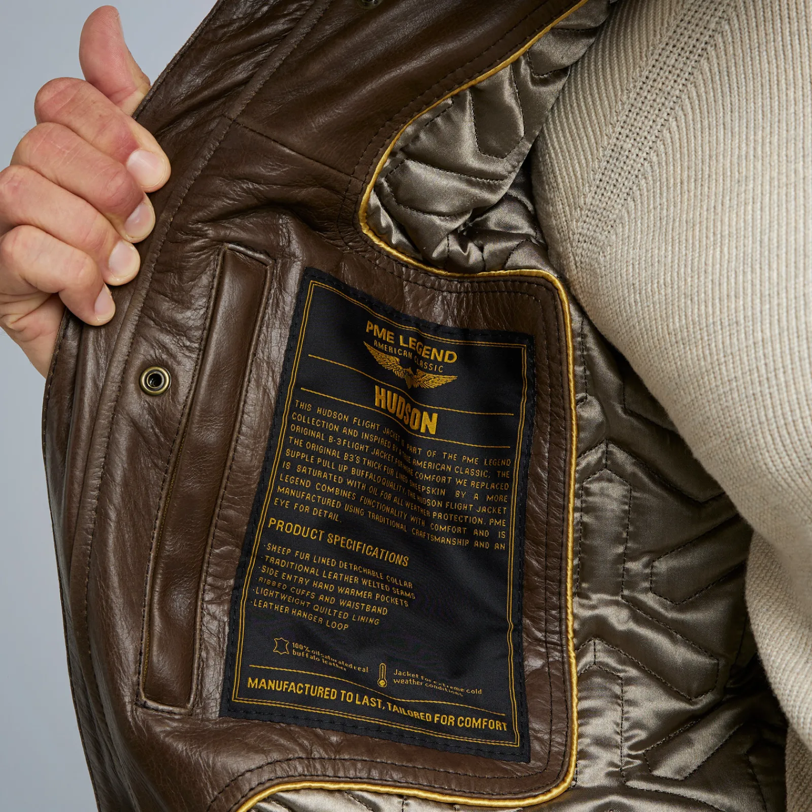PME Legend Hudson Leren Jas Bruin Discount