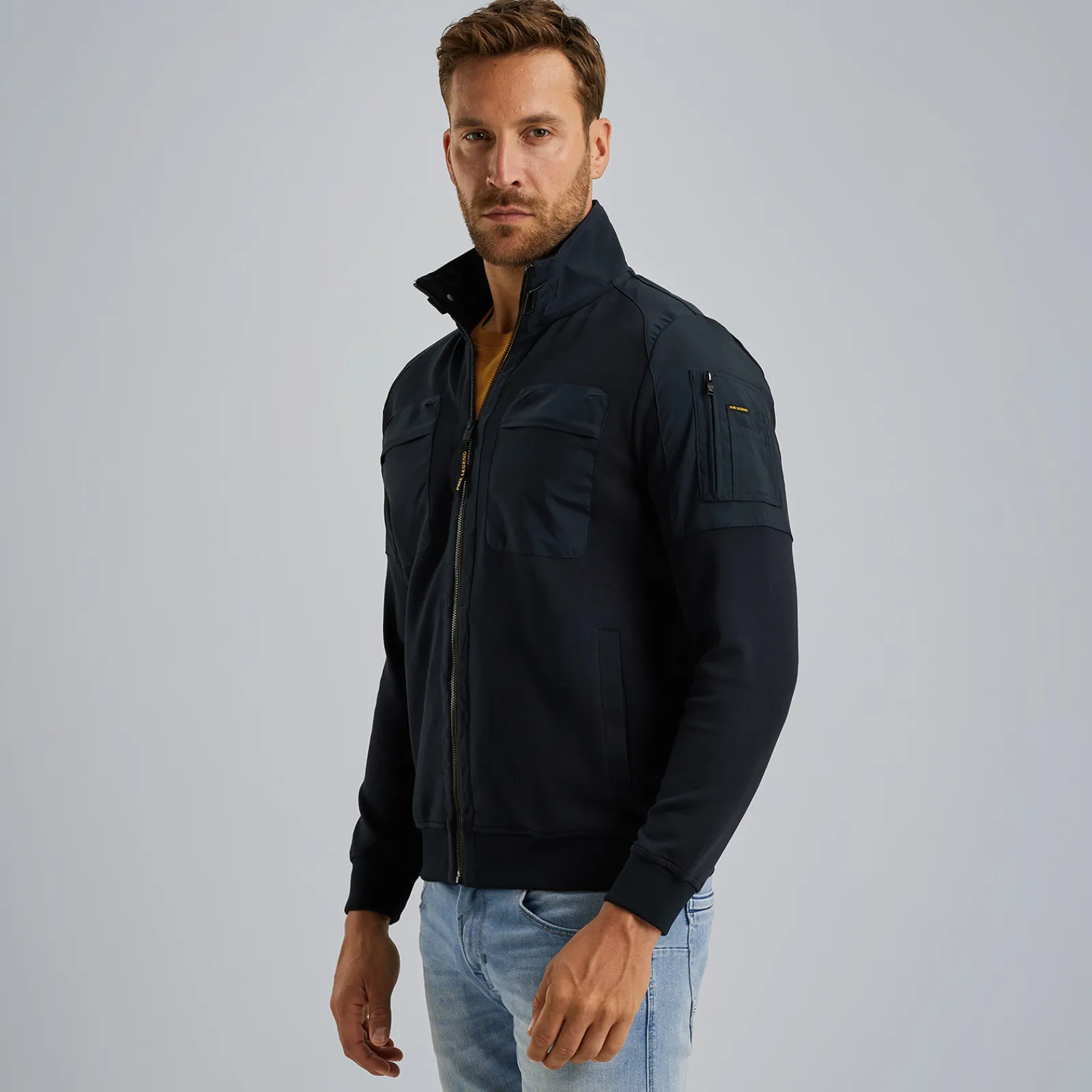 PME Legend Hybrid Jacket Van Een Materiaalmix Blauw Best