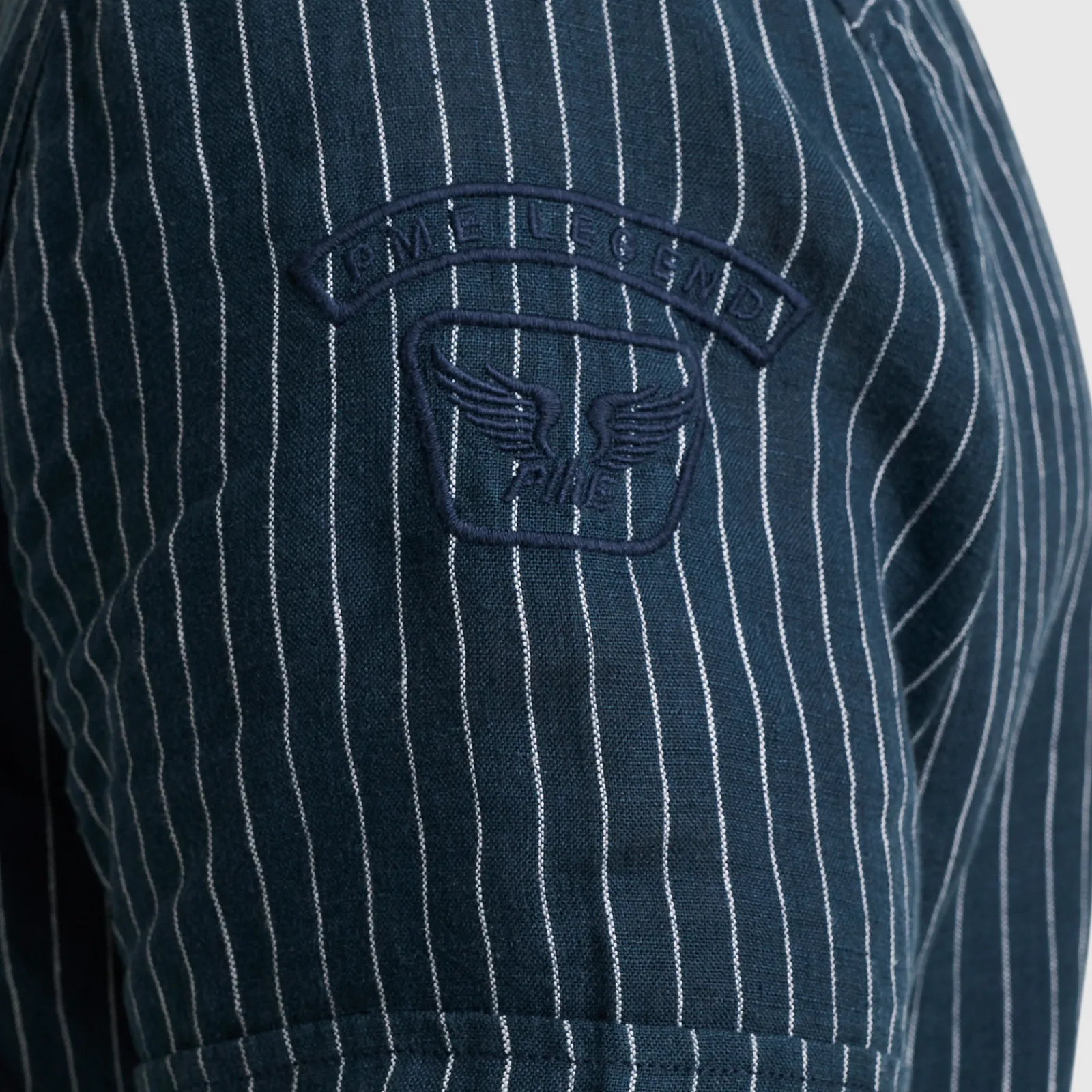PME Legend Korte Mouwen Linnen Overhemd Blauw Flash Sale