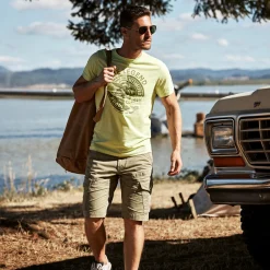 PME Legend Nordrop Tapered Fit Cargo Shorts Kaki Flash Sale