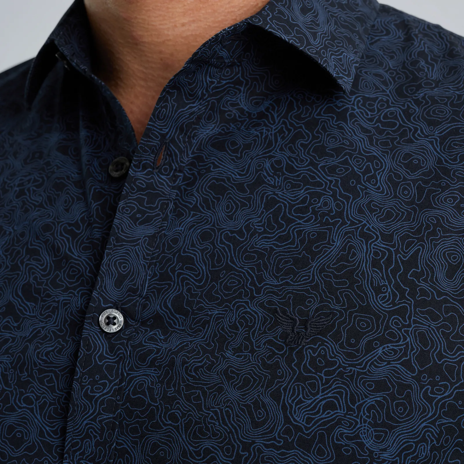 PME Legend Overhemd Met Allover Print Blauw Hot
