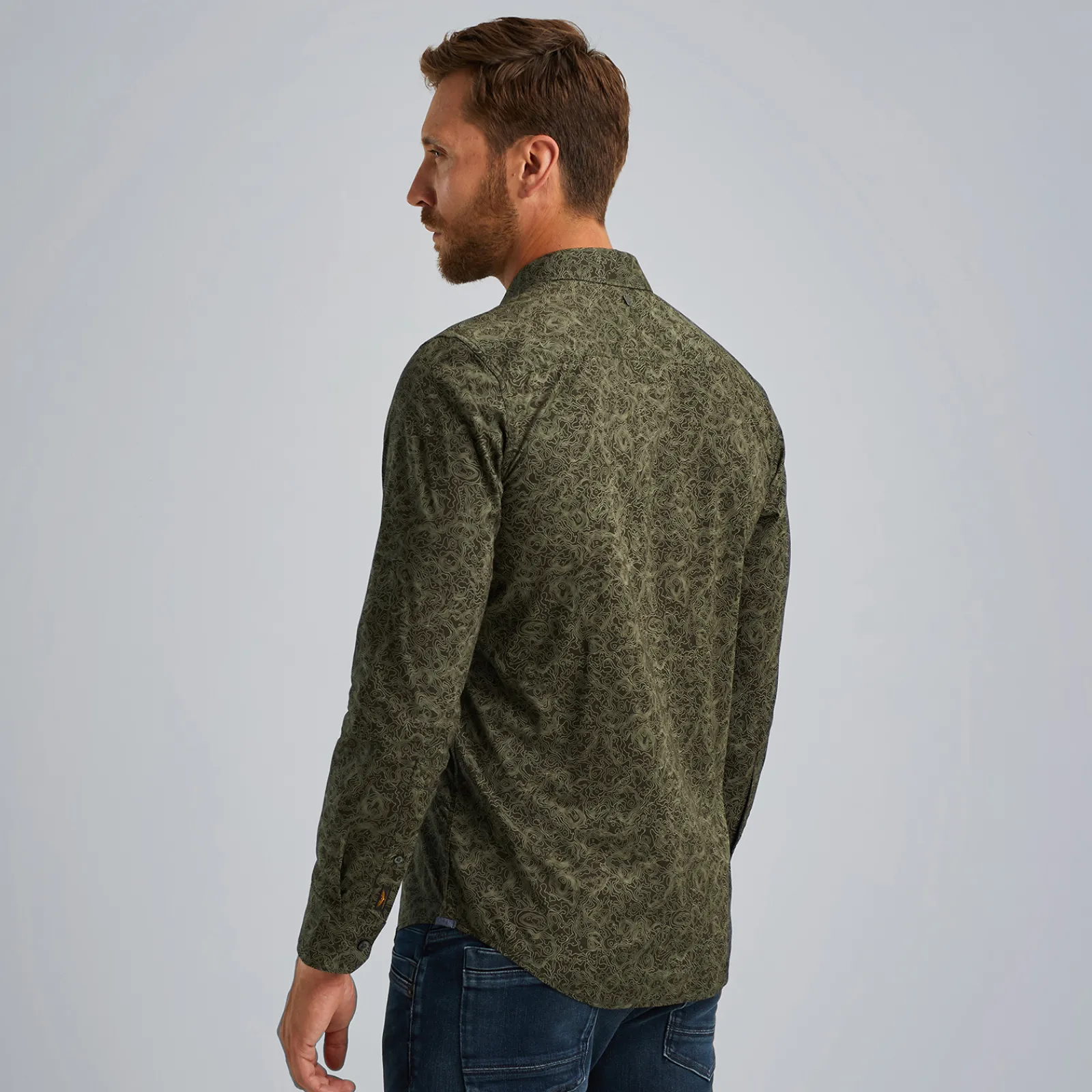 PME Legend Overhemd Met Allover Print Groen Clearance