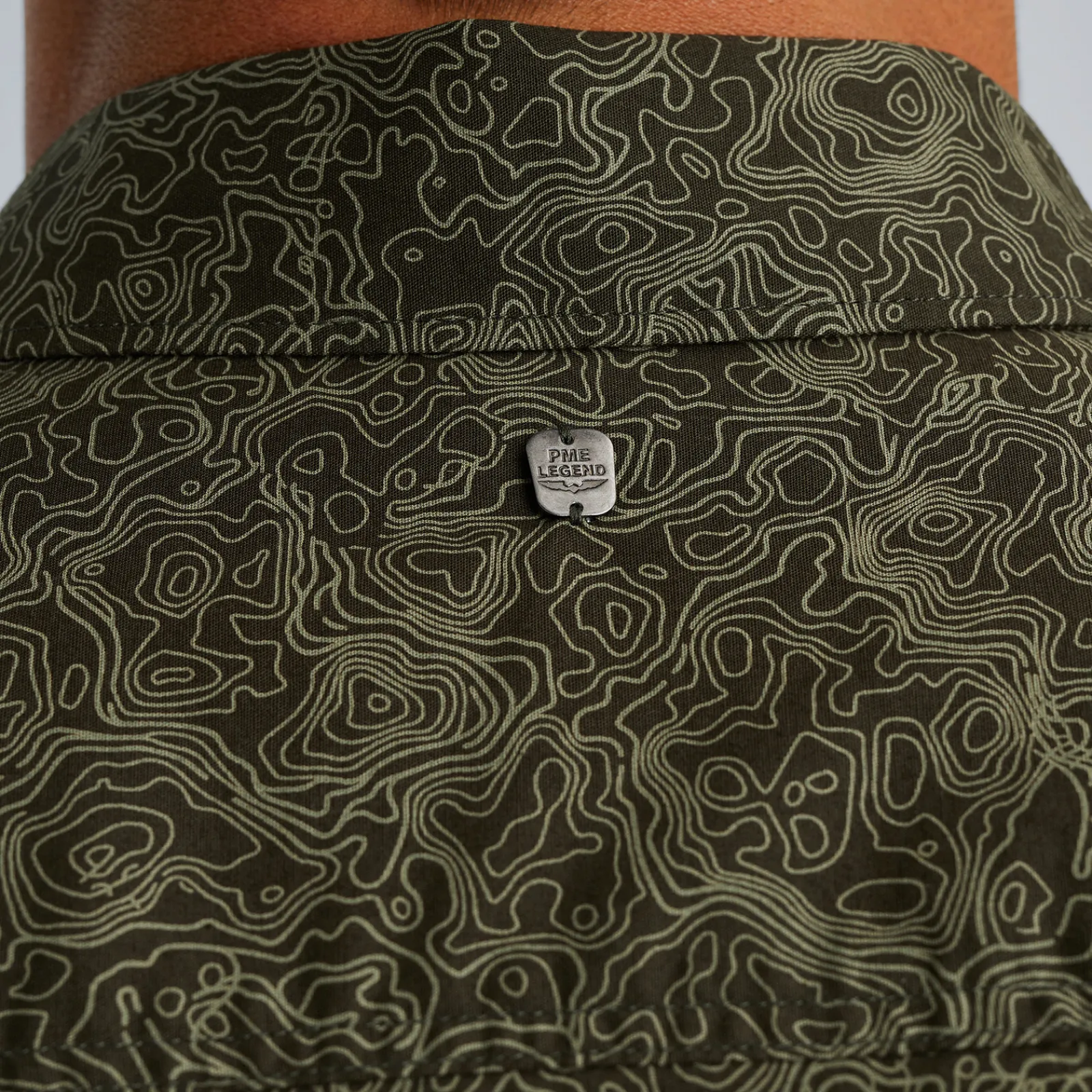 PME Legend Overhemd Met Allover Print Groen Clearance