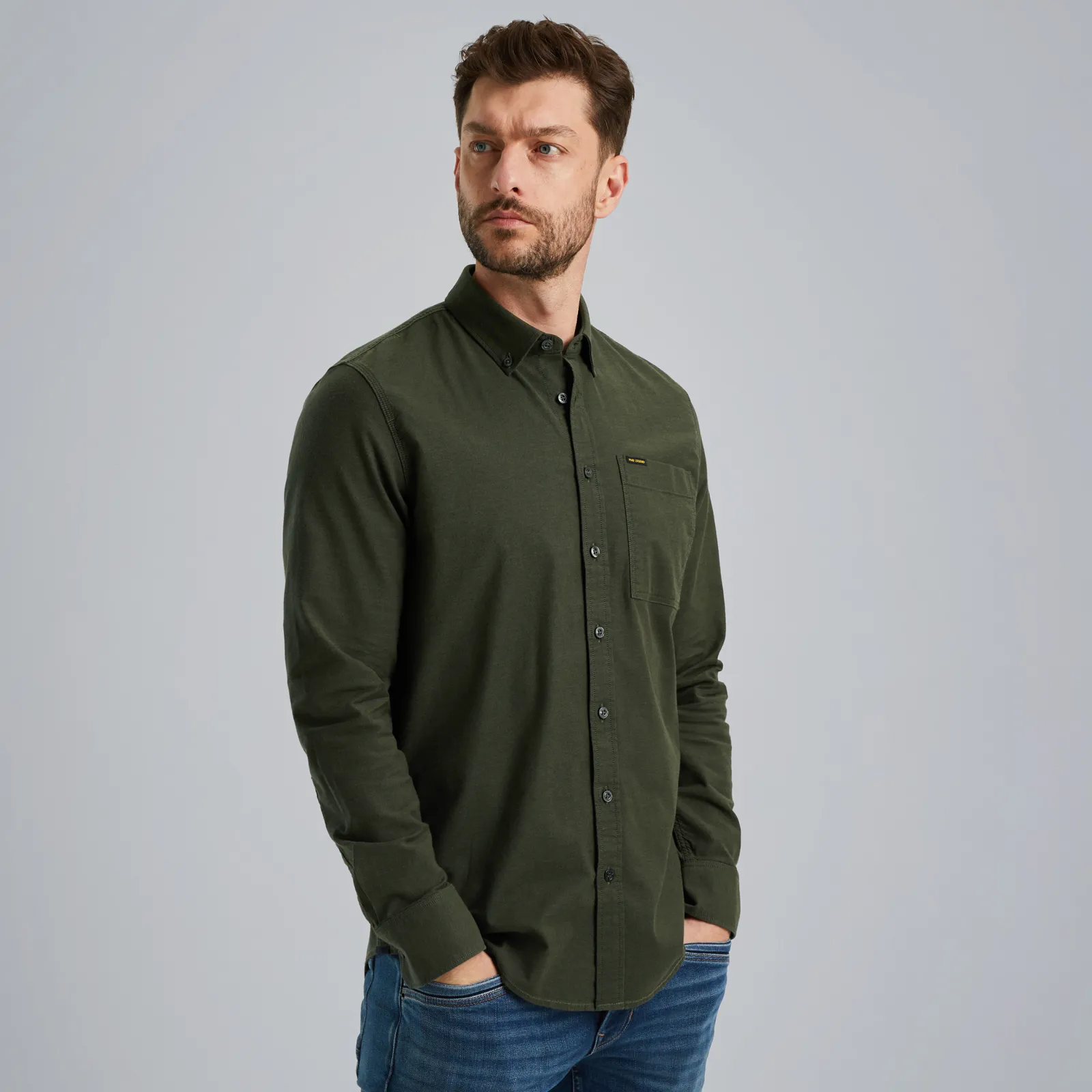 PME Legend Overhemd Met Borstzak Groen Flash Sale