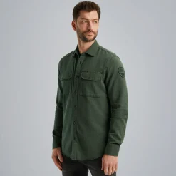 PME Legend Overhemd Met Herringbone Structuur Groen Shop