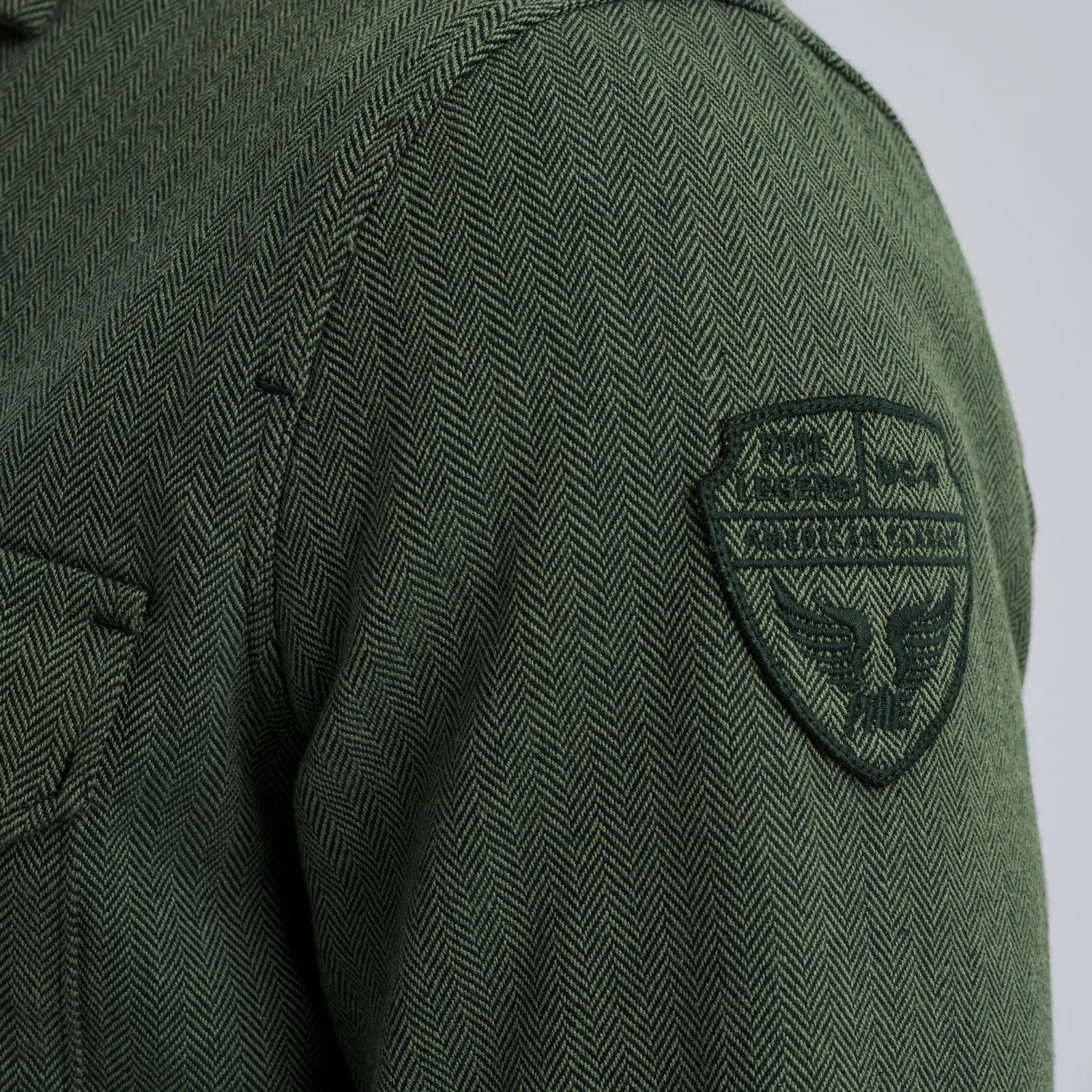 PME Legend Overhemd Met Herringbone Structuur Groen Shop