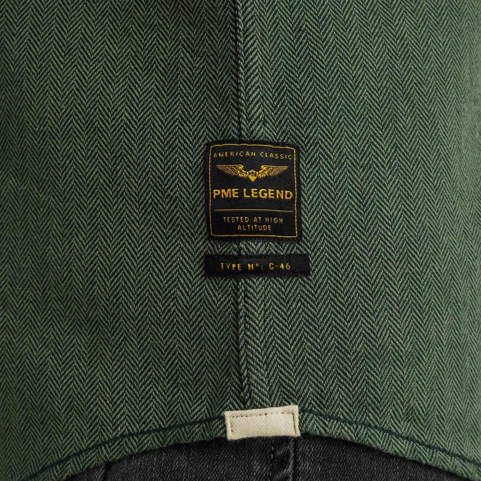 PME Legend Overhemd Met Herringbone Structuur Groen Shop