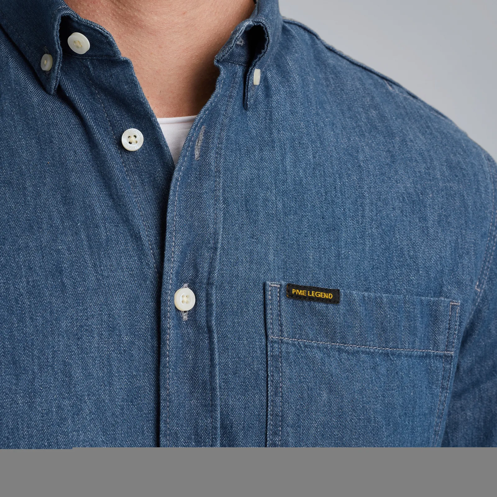 PME Legend Overhemd Met Indigo Wassing Blauw Cheap