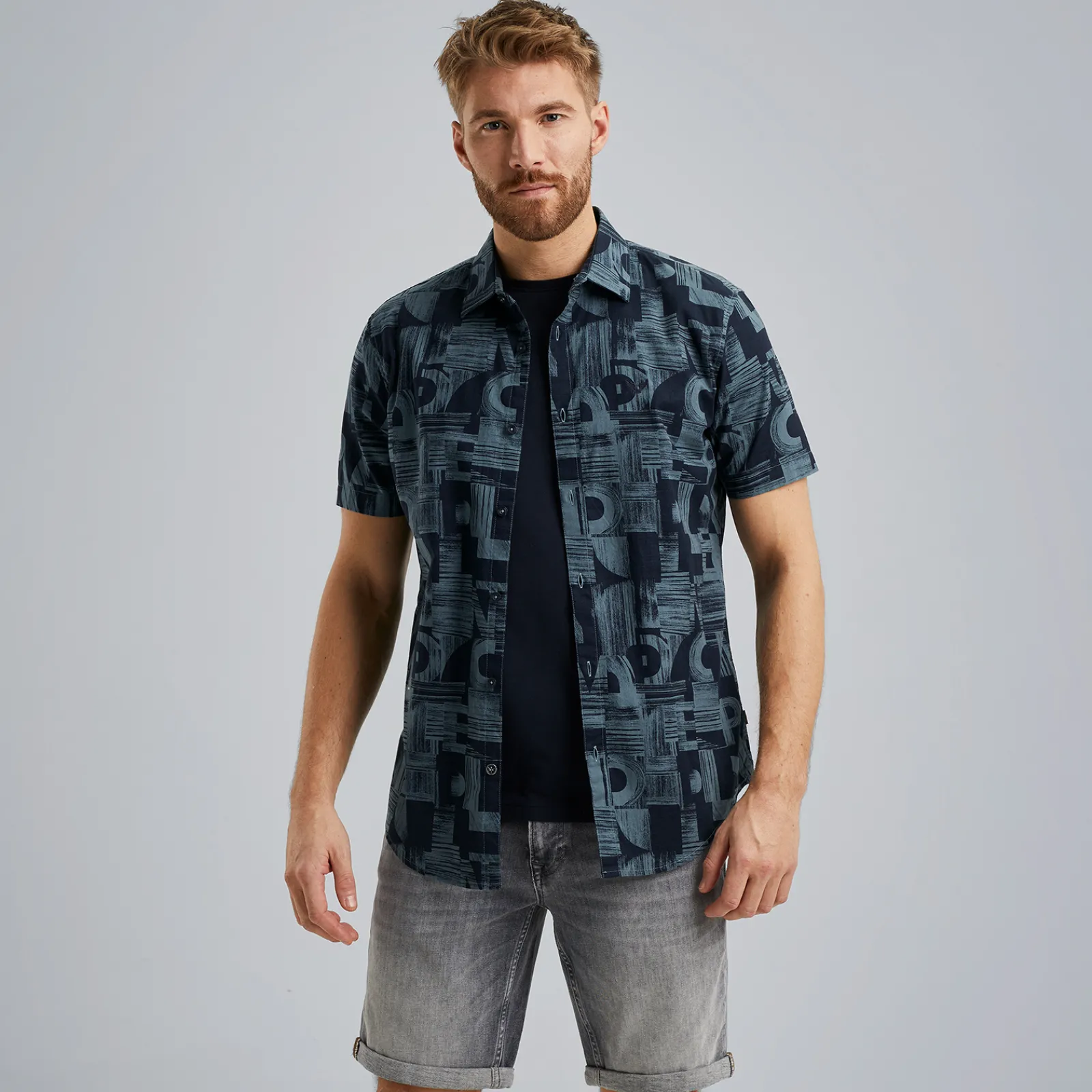 PME Legend Overhemd Met Korte Mouwen Blauw Store