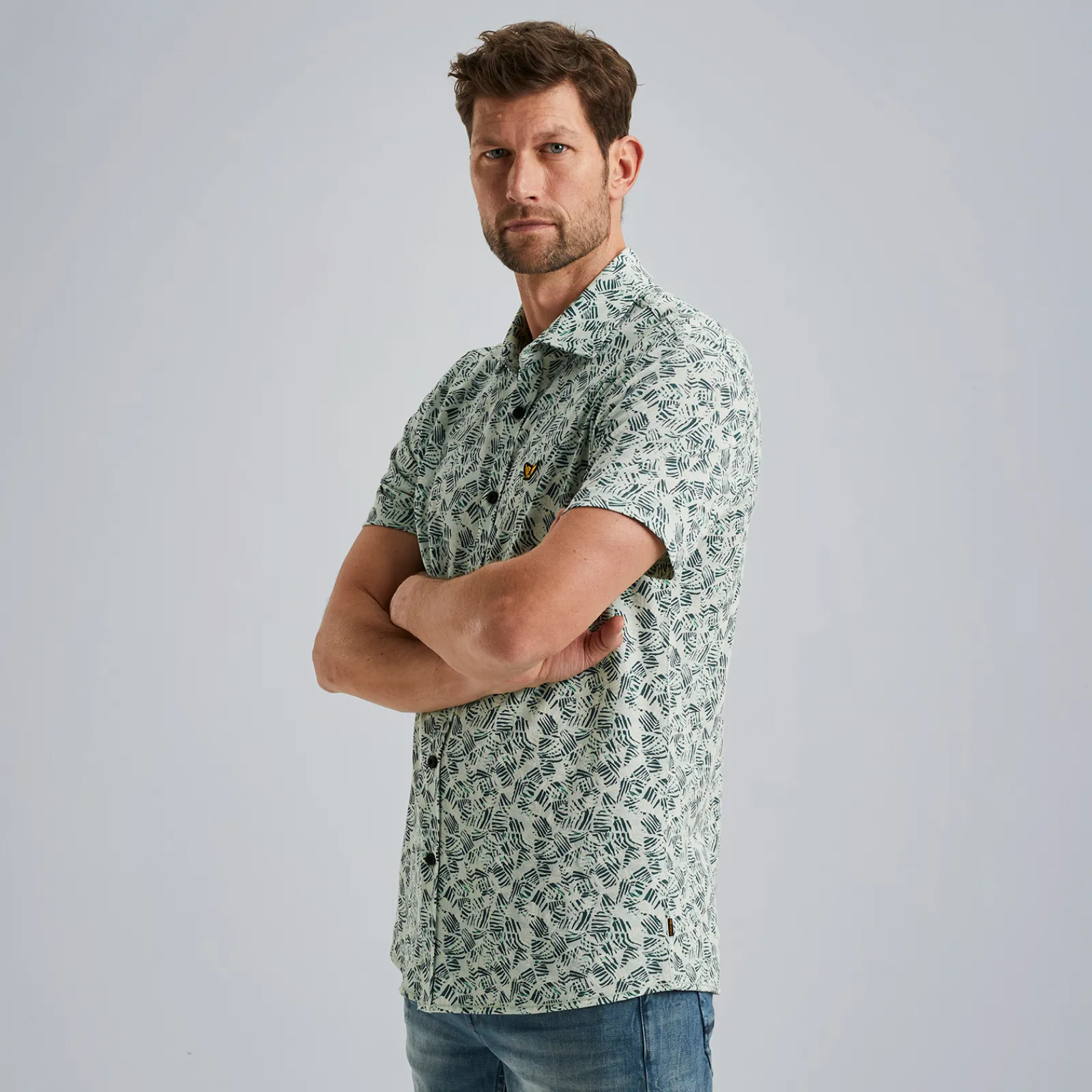PME Legend Overhemd Met Korte Mouwen Groen Discount