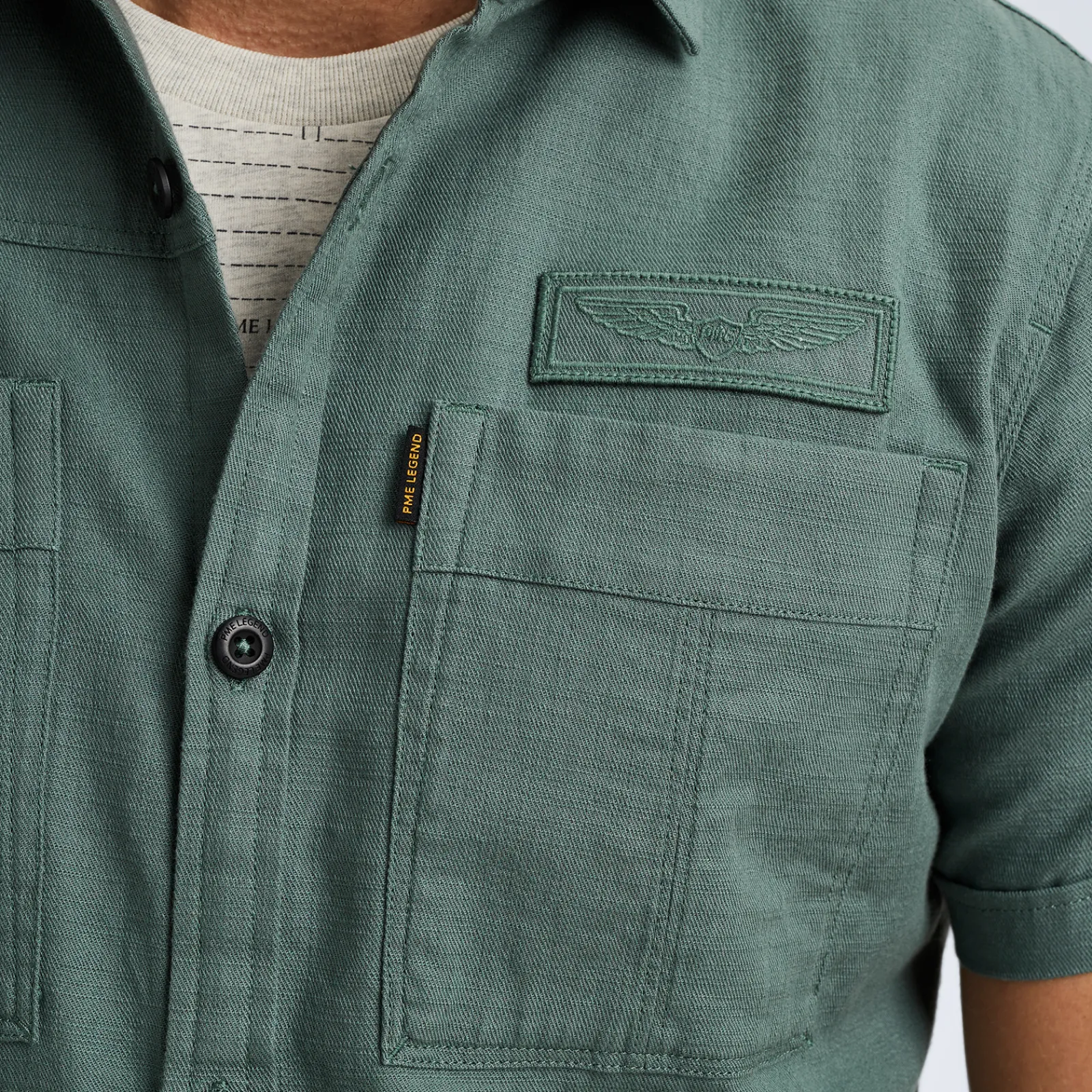 PME Legend Overhemd Met Korte Mouwen Blauw Shop