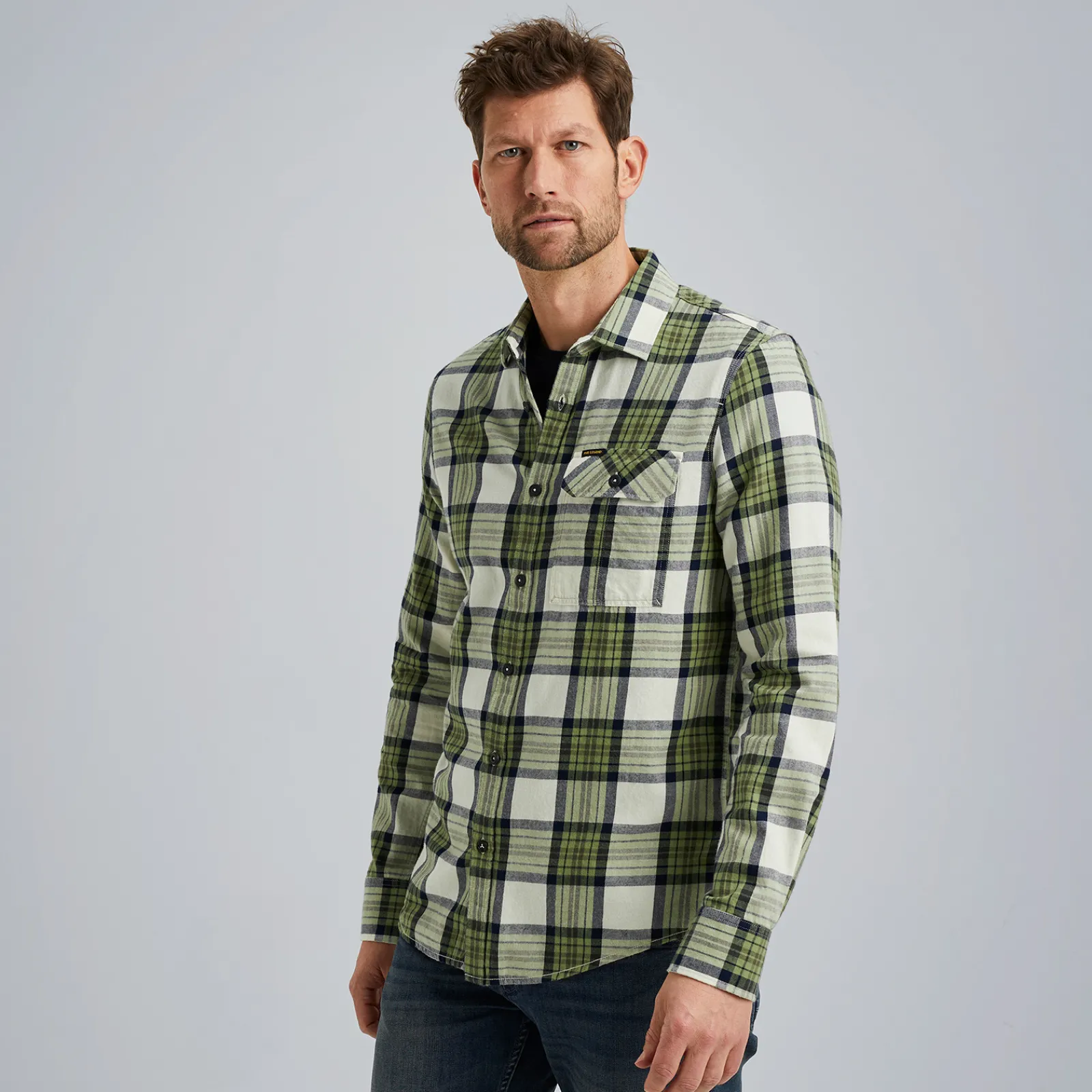 PME Legend Overhemd Met Ruitpatroon Groen Outlet