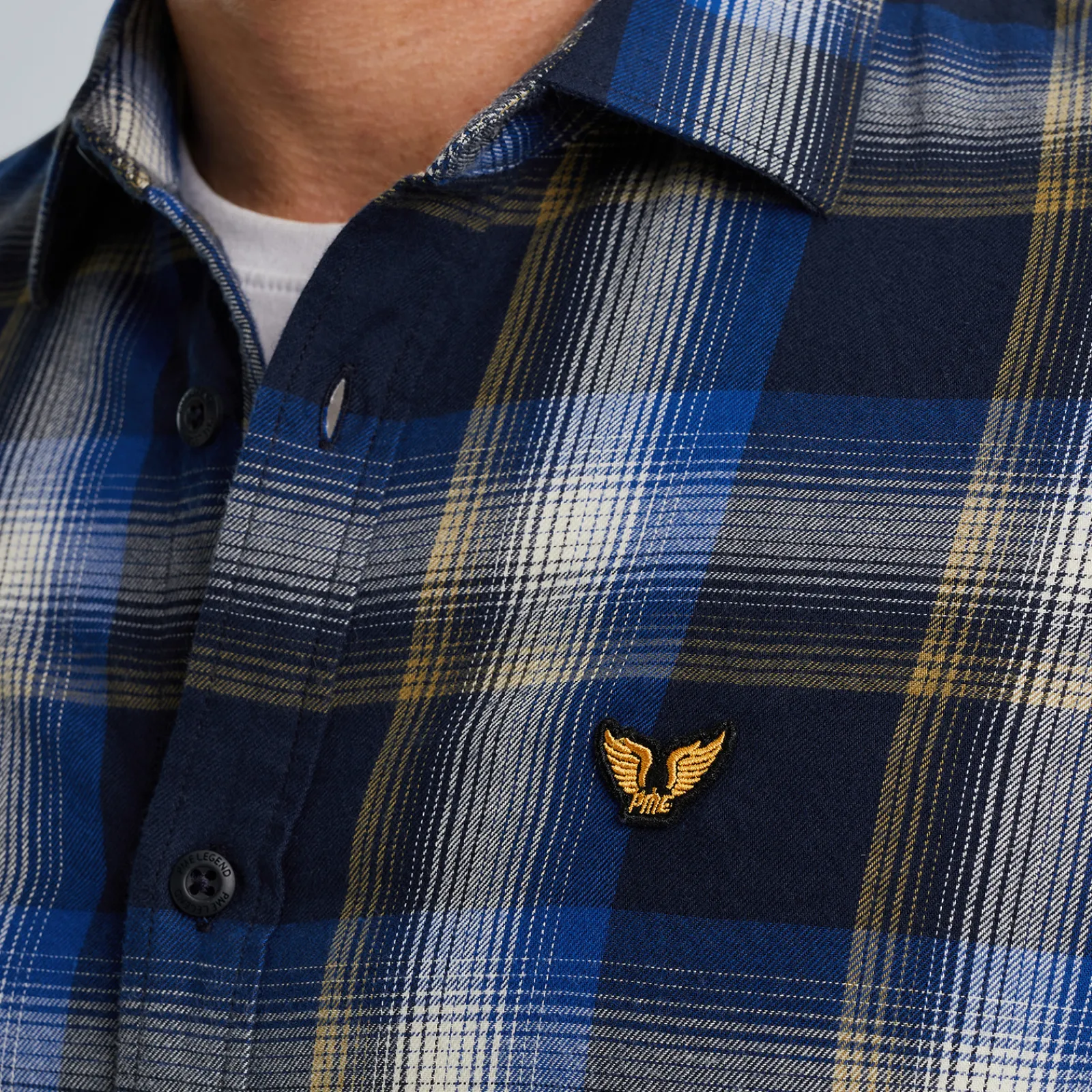 PME Legend Overhemd Met Ruitpatroon Blauw Hot