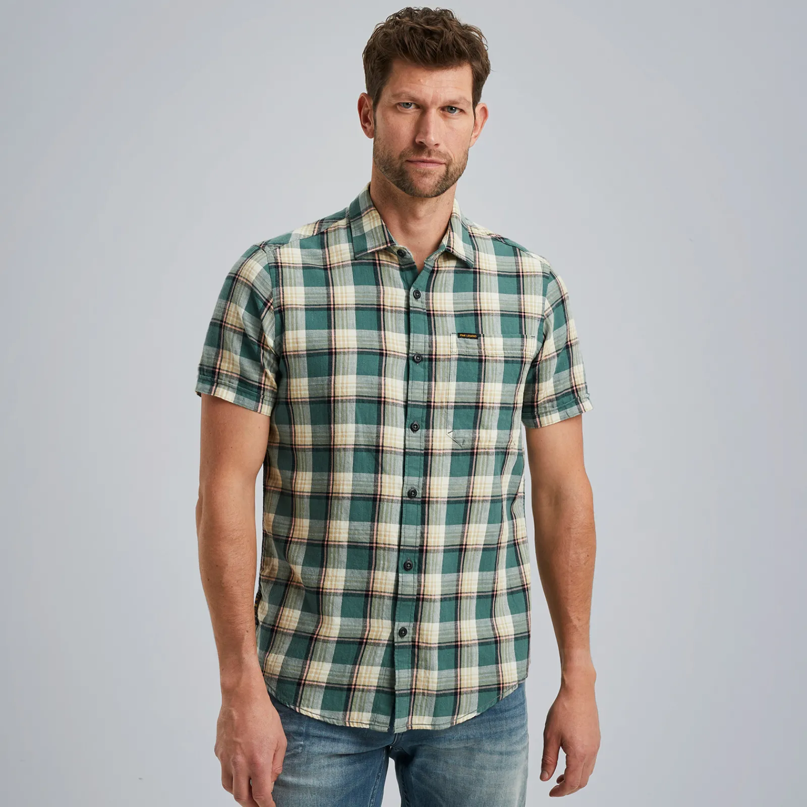 PME Legend Overhemd Met Ruitpatroon Blauw Flash Sale