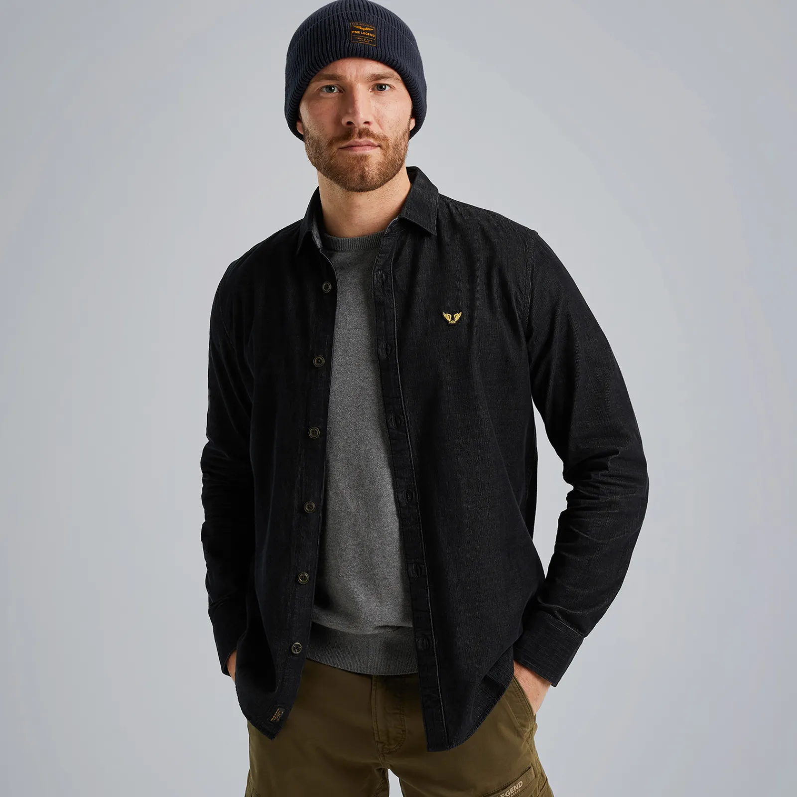 PME Legend Overhemd Van Corduroy Grijs Outlet