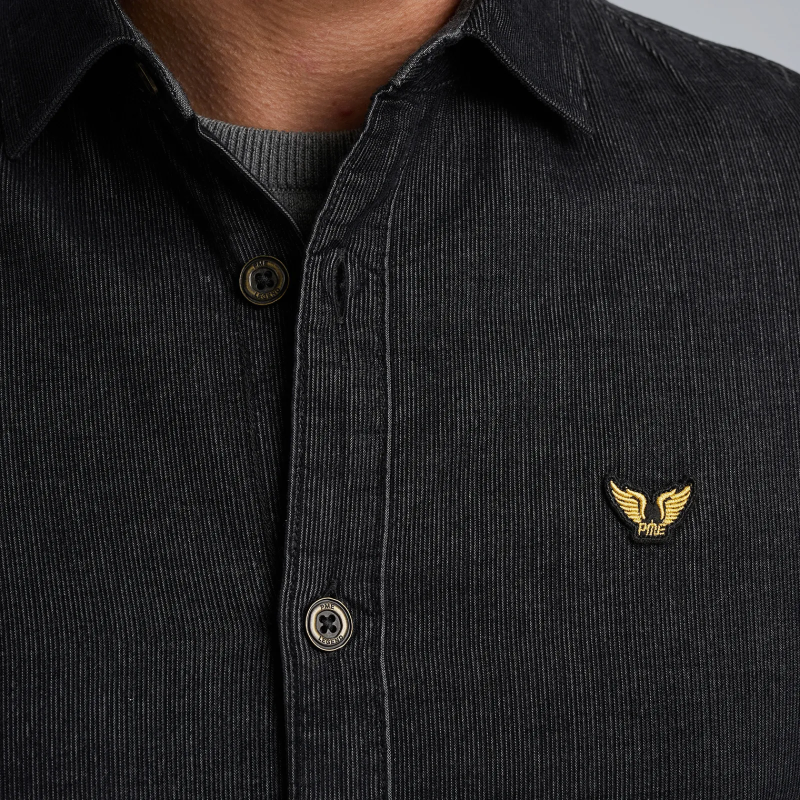 PME Legend Overhemd Van Corduroy Grijs Outlet