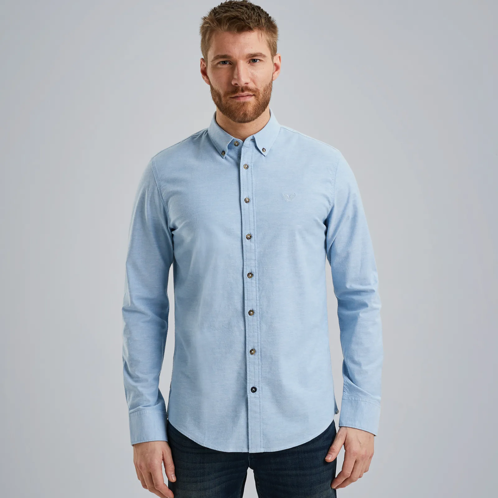 PME Legend Overhemd Van Katoen Met Stretch Blauw Shop