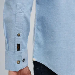 PME Legend Overhemd Van Katoen Met Stretch Blauw Shop