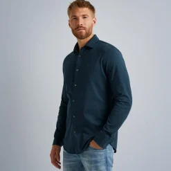 PME Legend Overhemd Van Katoenen Jersey Blauw New