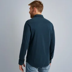 PME Legend Overhemd Van Katoenen Jersey Blauw New