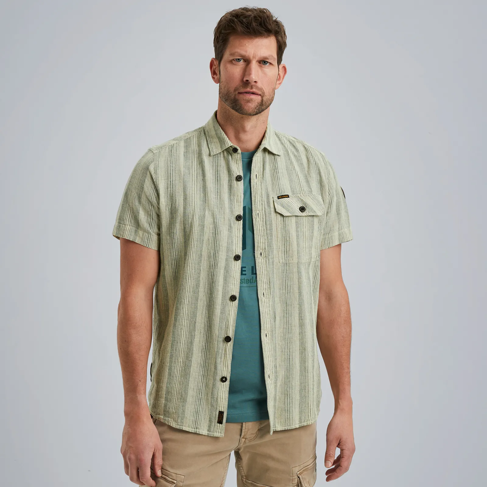PME Legend Overhemd Van Katoen/linnen Blauw Shop