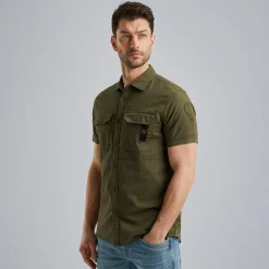 PME Legend Overhemd Van Katoen/linnen Groen Flash Sale