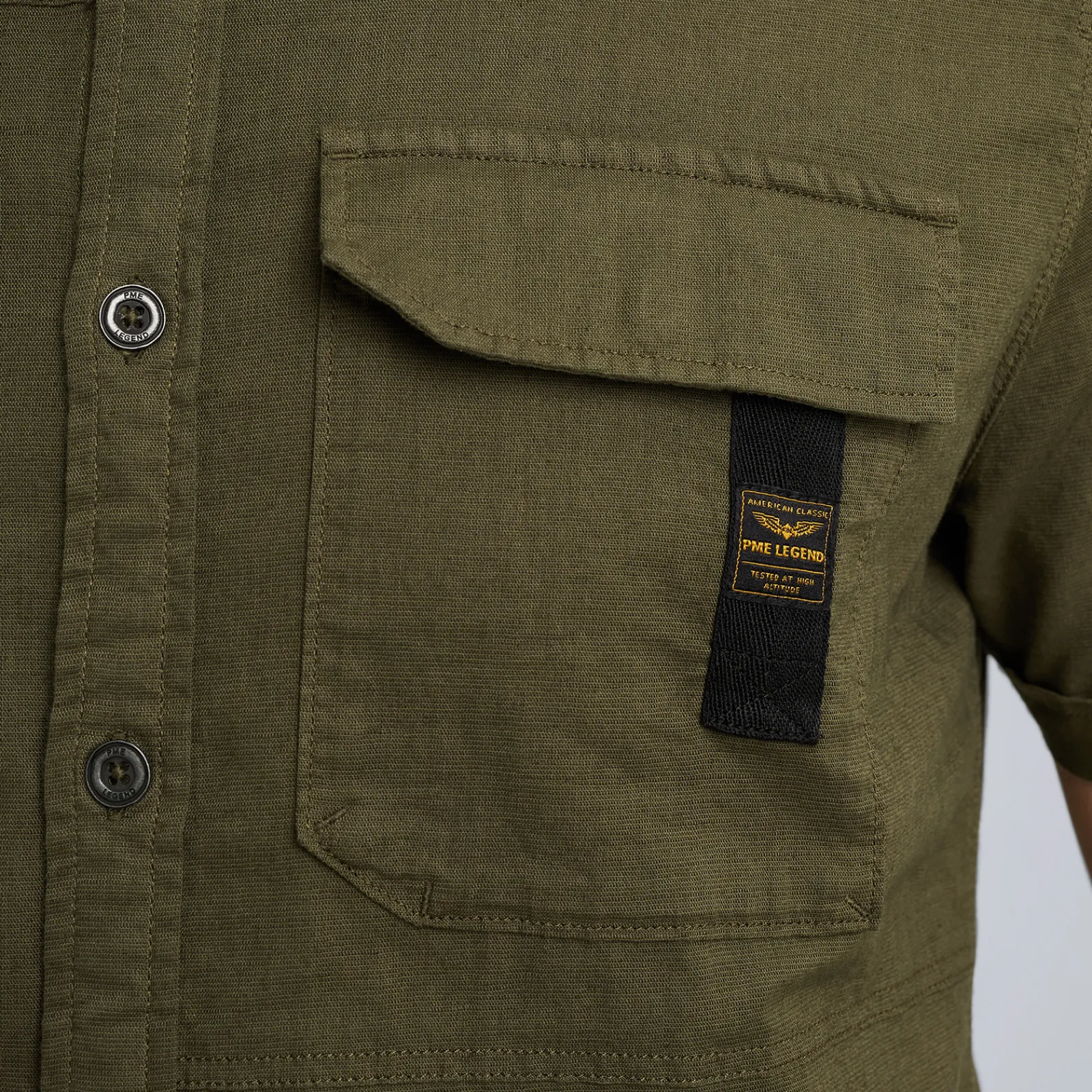 PME Legend Overhemd Van Katoen/linnen Groen Flash Sale