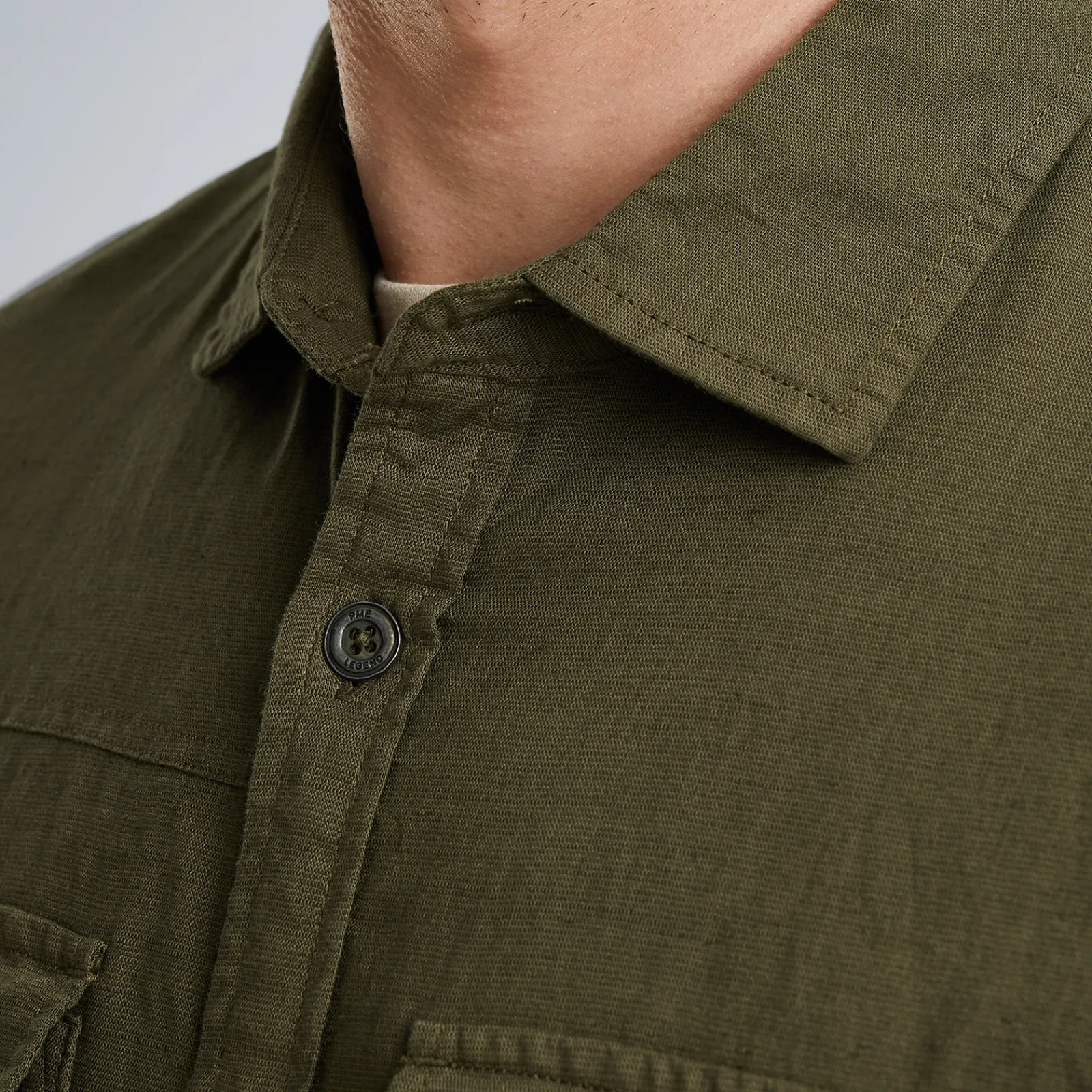 PME Legend Overhemd Van Katoen/linnen Groen Flash Sale
