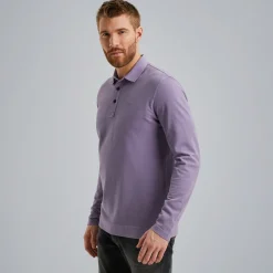 PME Legend Polo Met Lange Mouwen Paars Fashion