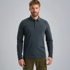 PME Legend Polo Met Lange Mouwen Blauw Best Sale