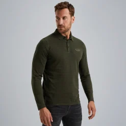 PME Legend Polo Met Lange Mouwen Groen Outlet