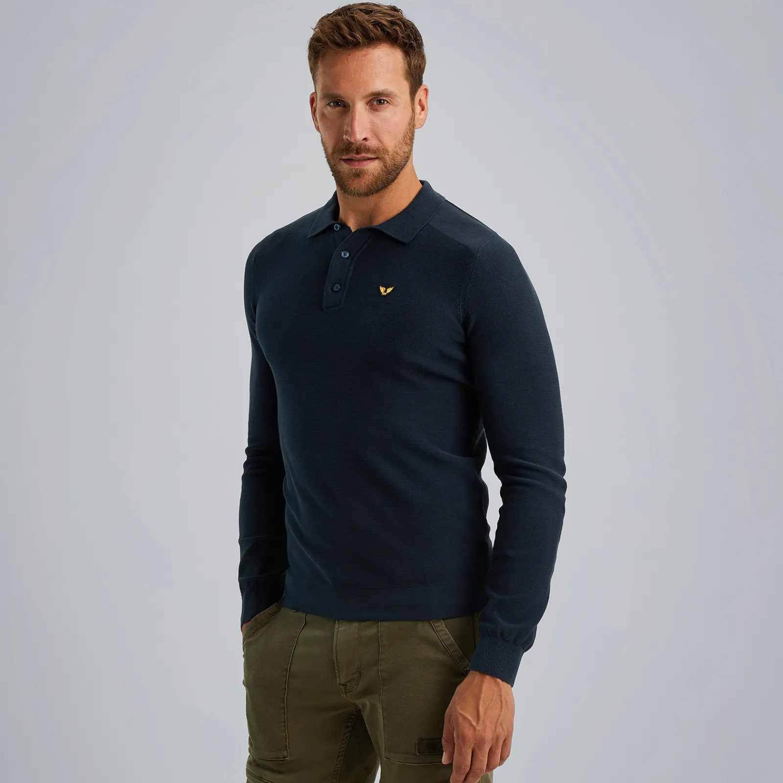 PME Legend Polo Met Lange Mouwen Blauw Best Sale