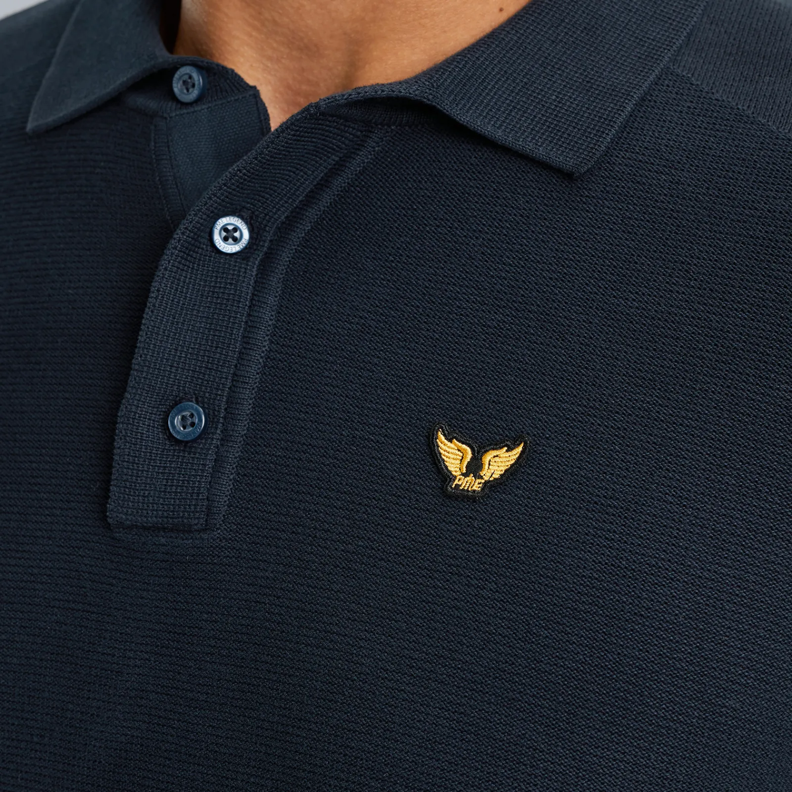 PME Legend Polo Met Lange Mouwen Blauw Best Sale