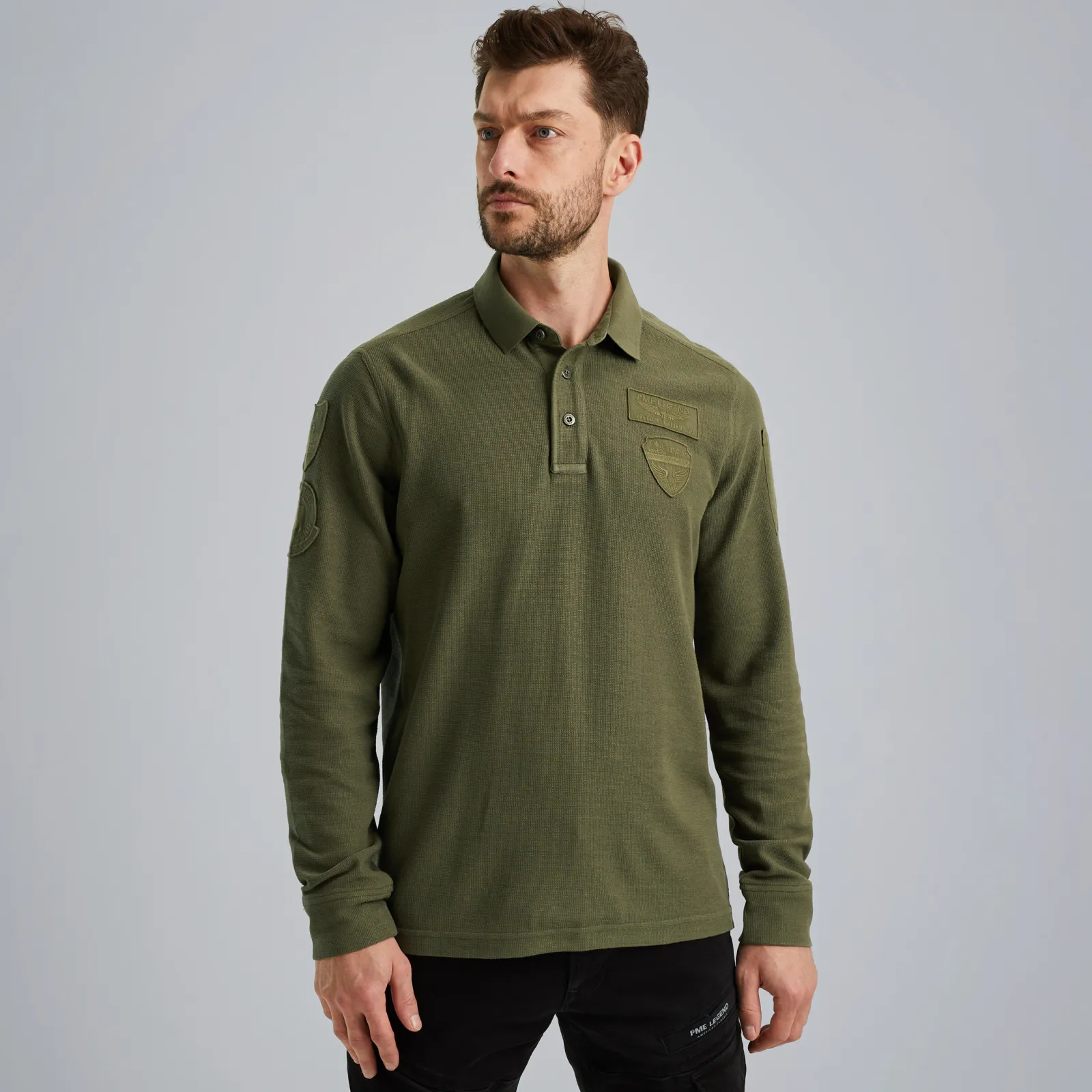 PME Legend Polo Met Lange Mouwen Groen New