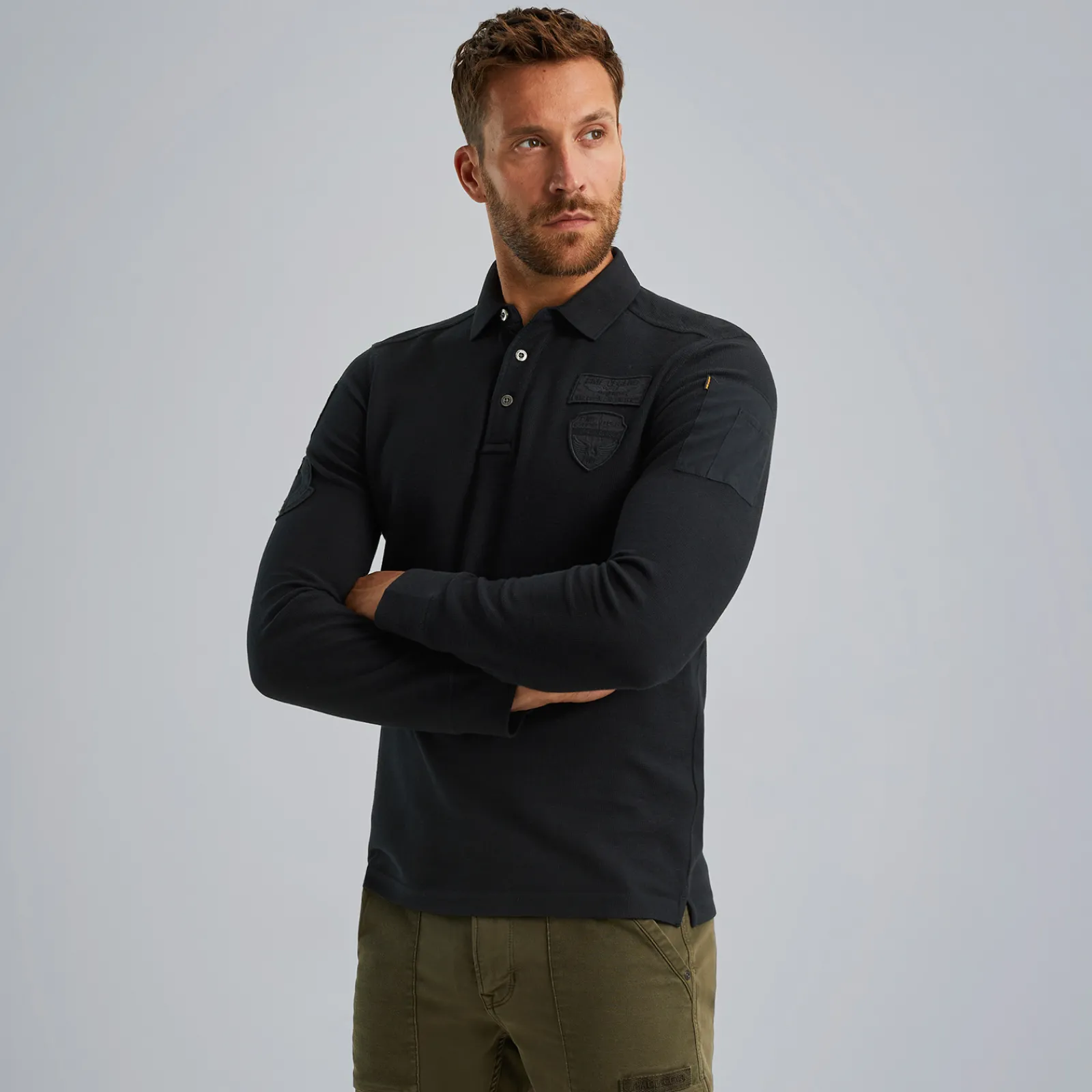 PME Legend Polo Met Lange Mouwen Zwart Best Sale