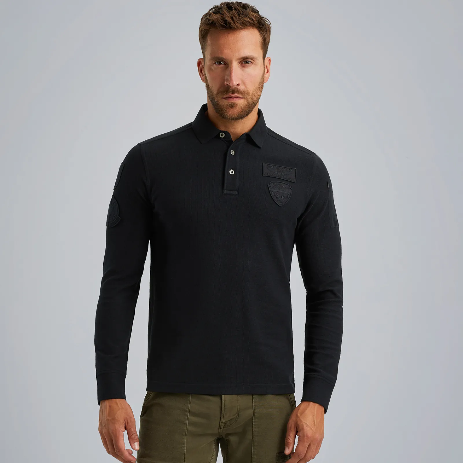 PME Legend Polo Met Lange Mouwen Zwart Best Sale