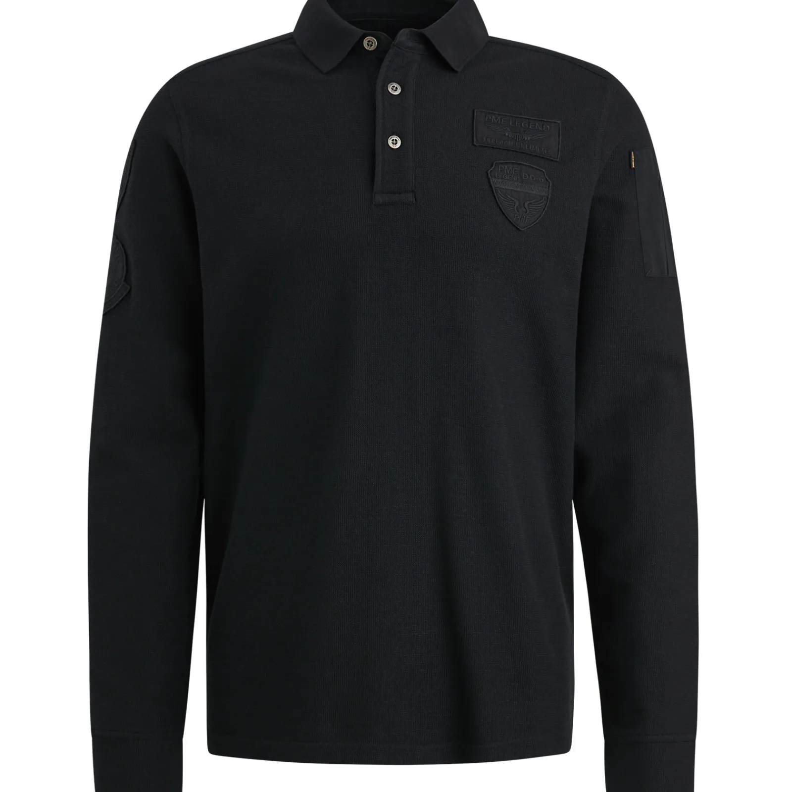 PME Legend Polo Met Lange Mouwen Zwart Best Sale