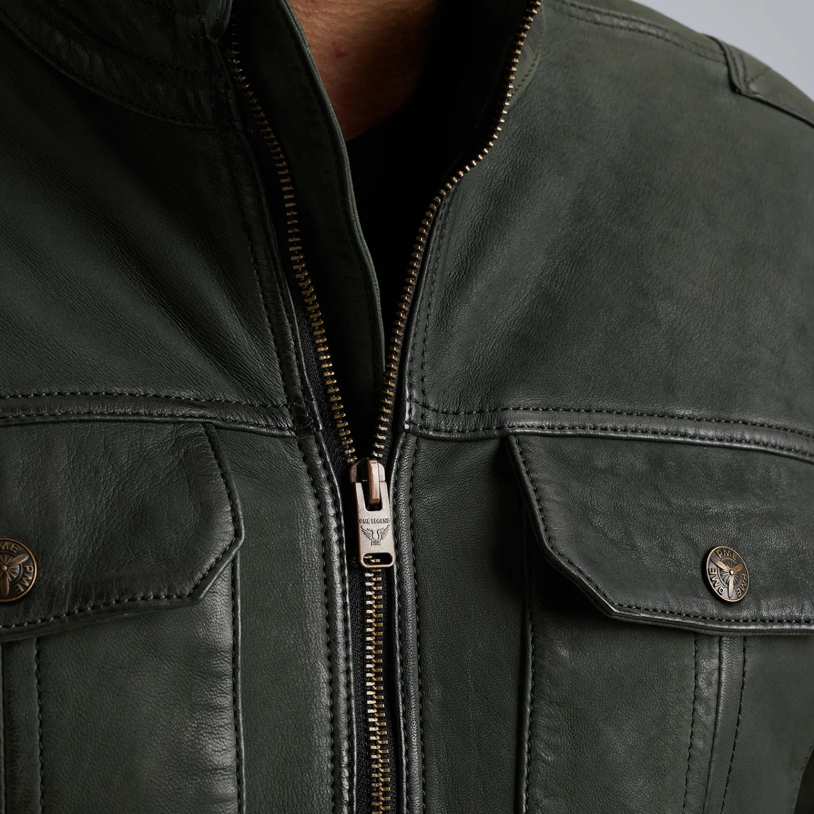 PME Legend Scraper Leren Jas Groen New