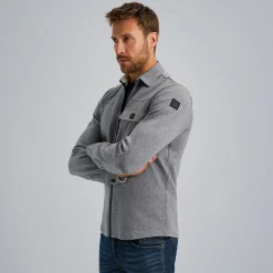 PME Legend Shirt Jacket Met Ritssluiting Grijs New
