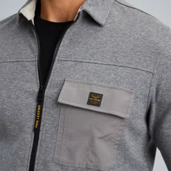 PME Legend Shirt Jacket Met Ritssluiting Grijs New