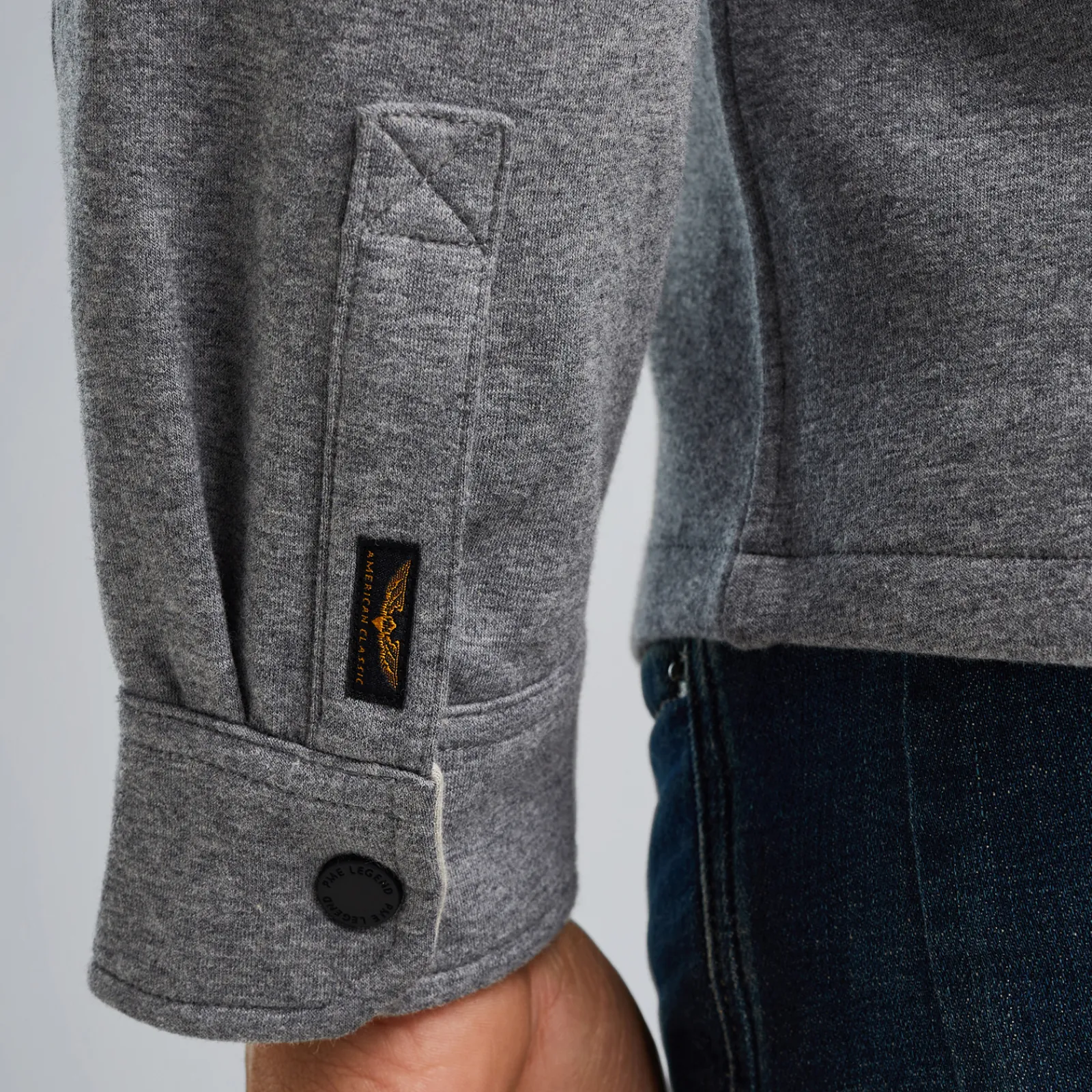 PME Legend Shirt Jacket Met Ritssluiting Grijs New