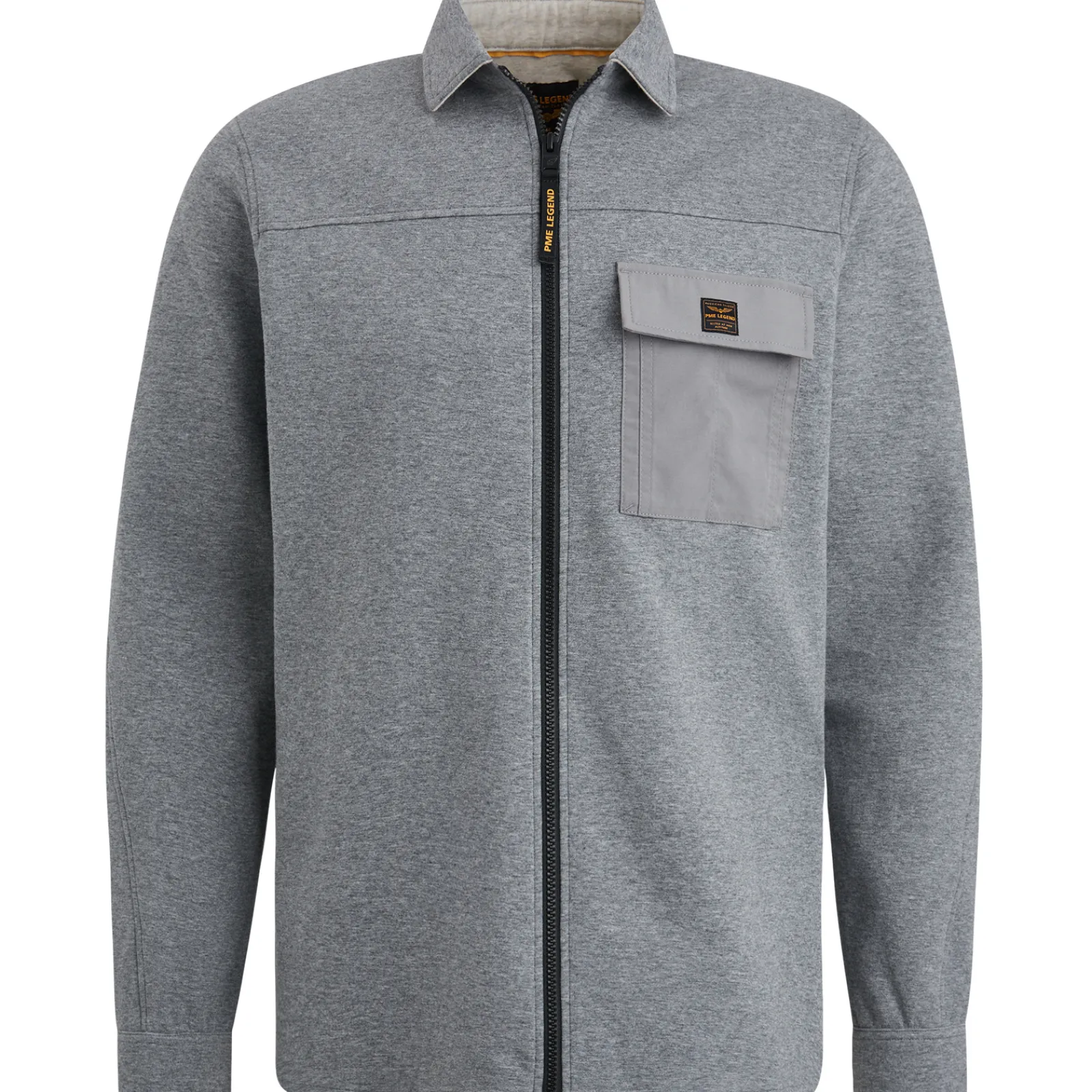 PME Legend Shirt Jacket Met Ritssluiting Grijs New