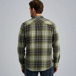 PME Legend Shirt Jacket Met Ruitpatroon Groen Best Sale