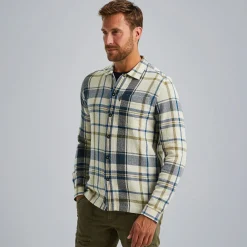PME Legend Shirt Jacket Met Ruitpatroon Beige Sale