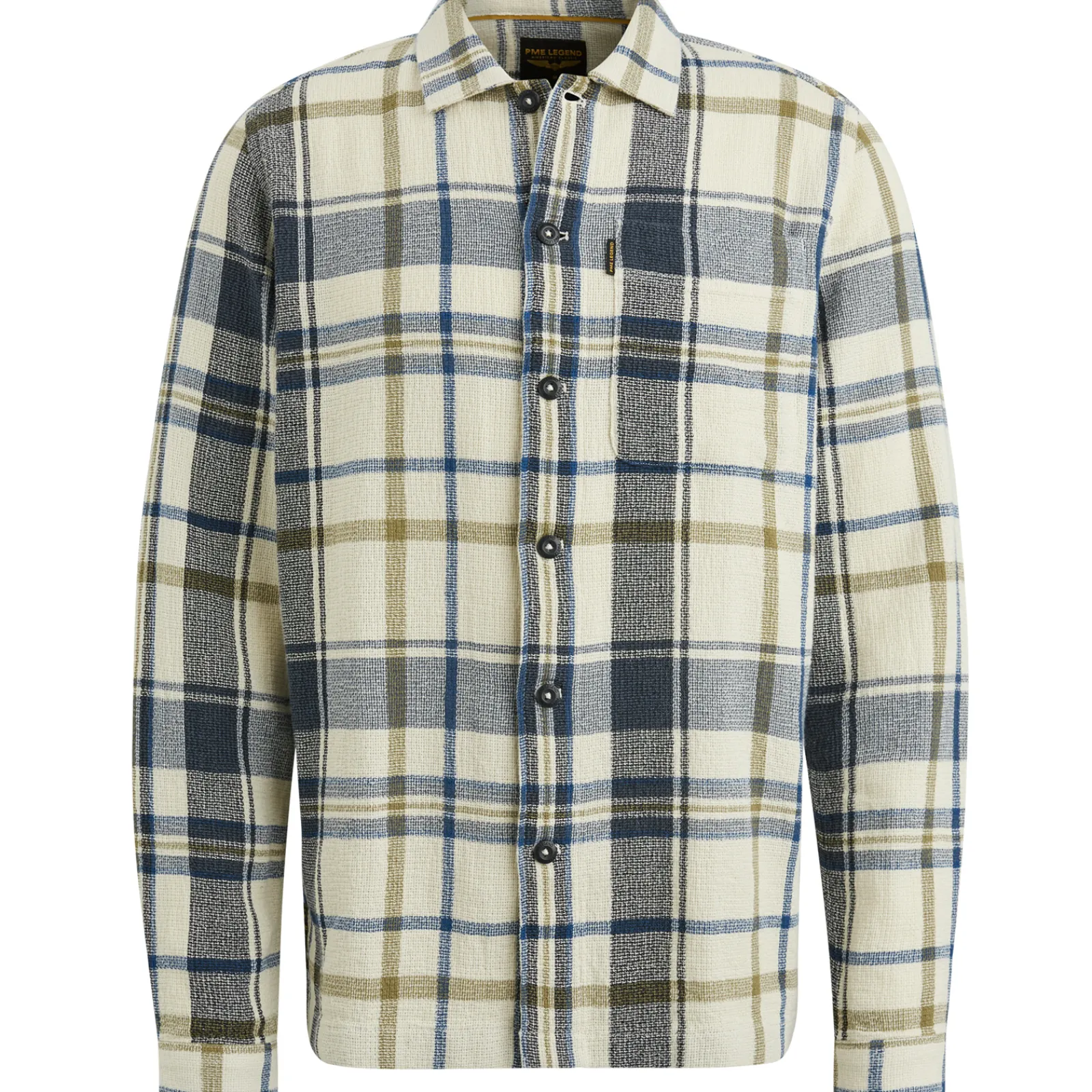 PME Legend Shirt Jacket Met Ruitpatroon Beige Sale